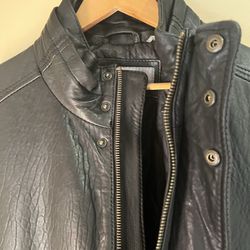 Leather Jacket BLACK / MARC NEW YORK Fully Lined  & Insulated, High Quality Size XL - excellent condition