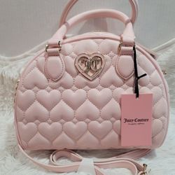 Juicy Couture Flawless Dome Satchel Heart Quilted Powder Bag Brand New With Tags