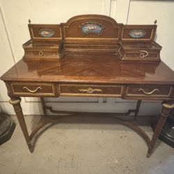 Circa 1900 Louis XVI Style Bonheur Dujour Signed Poteau a Paris Desk Table