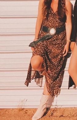 Wild fable Leopard Print Midi Slip Dress Sz m