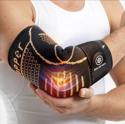 Copper Elbow Compression Sleeve, Fit - 11.4–13.4 inch / 29–34 cm
