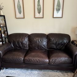 Pair Of 2 Leather Couches 