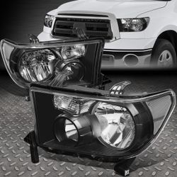 Black Housing Clear Corner Headlights Compatible with 07-13 Tundra / 08-17 Sequoia