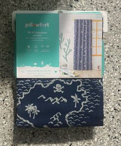 One Pillowfort (Target) 99.9% Blackout Curtain Pirate Map Themed