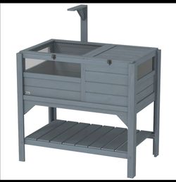 Tortoise Habitat ~NEW~w Shelf Storage Tortoise Enclosure w Weather Protection Tortoise Gift Accessory Reptile Enclosure wTray/Light Support Frame-Gray