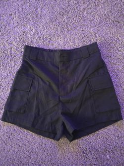 Black Cargo Shorts with Belt Loops