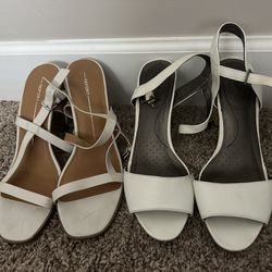 2 pairs ladies sandals/heels 