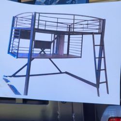 Single Bunk Bed With Work Area