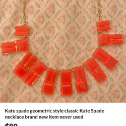Kate spade geometric beautiful pink Lucite necklace