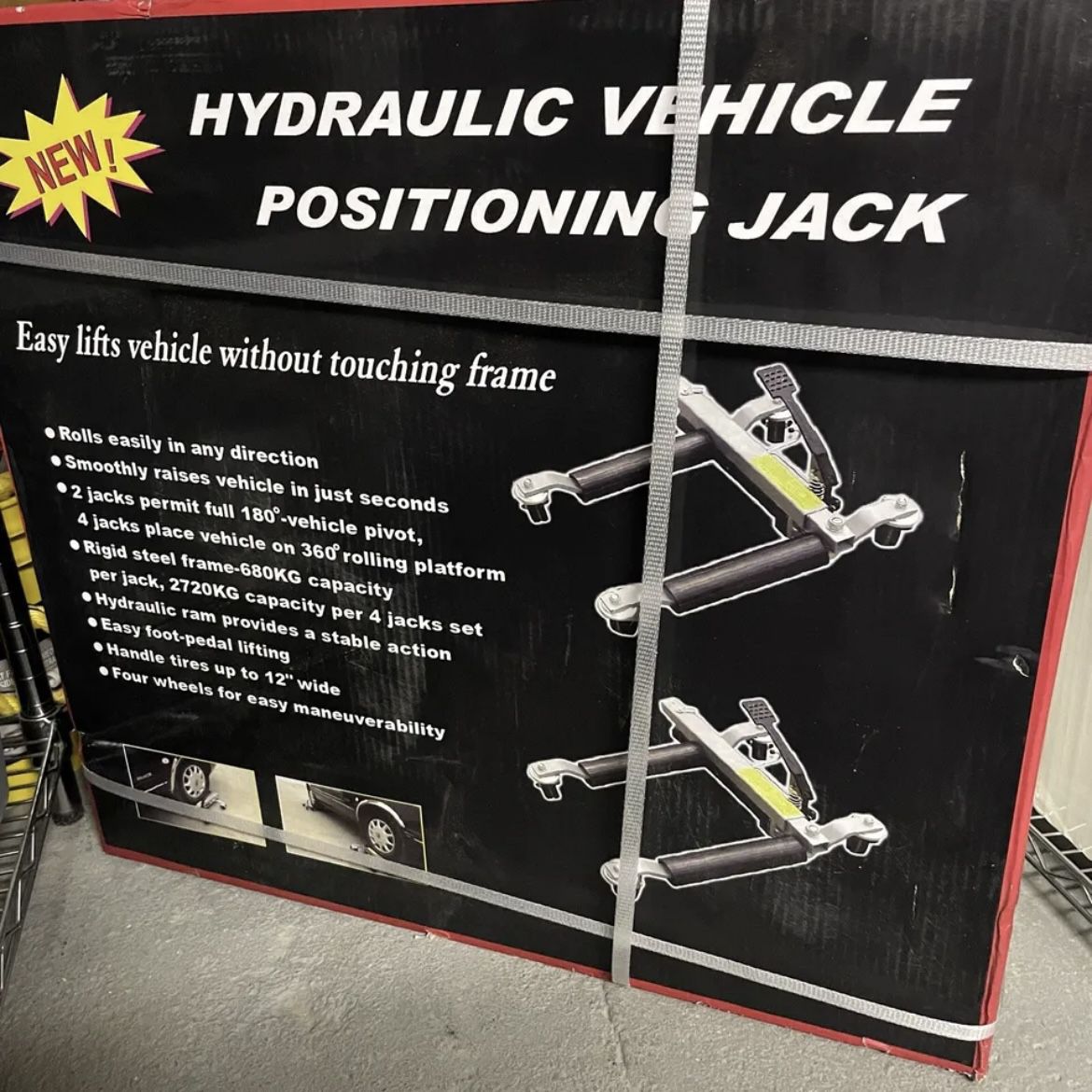 Hydraulic Wheel Dolly | Jack Portable Tire Lift Car Move Positioning