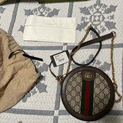 Oirignal GG Supreme Ophidia Round Shoulder Bag Mini