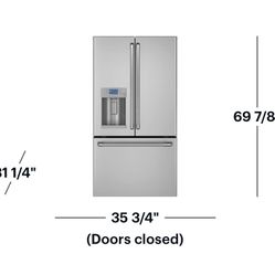 ❄️NEW GE Café 22.2 Cu. Ft. French Door Counter-Depth Refrigerator w/Hot Water Dispenser BRONZE HANDLES