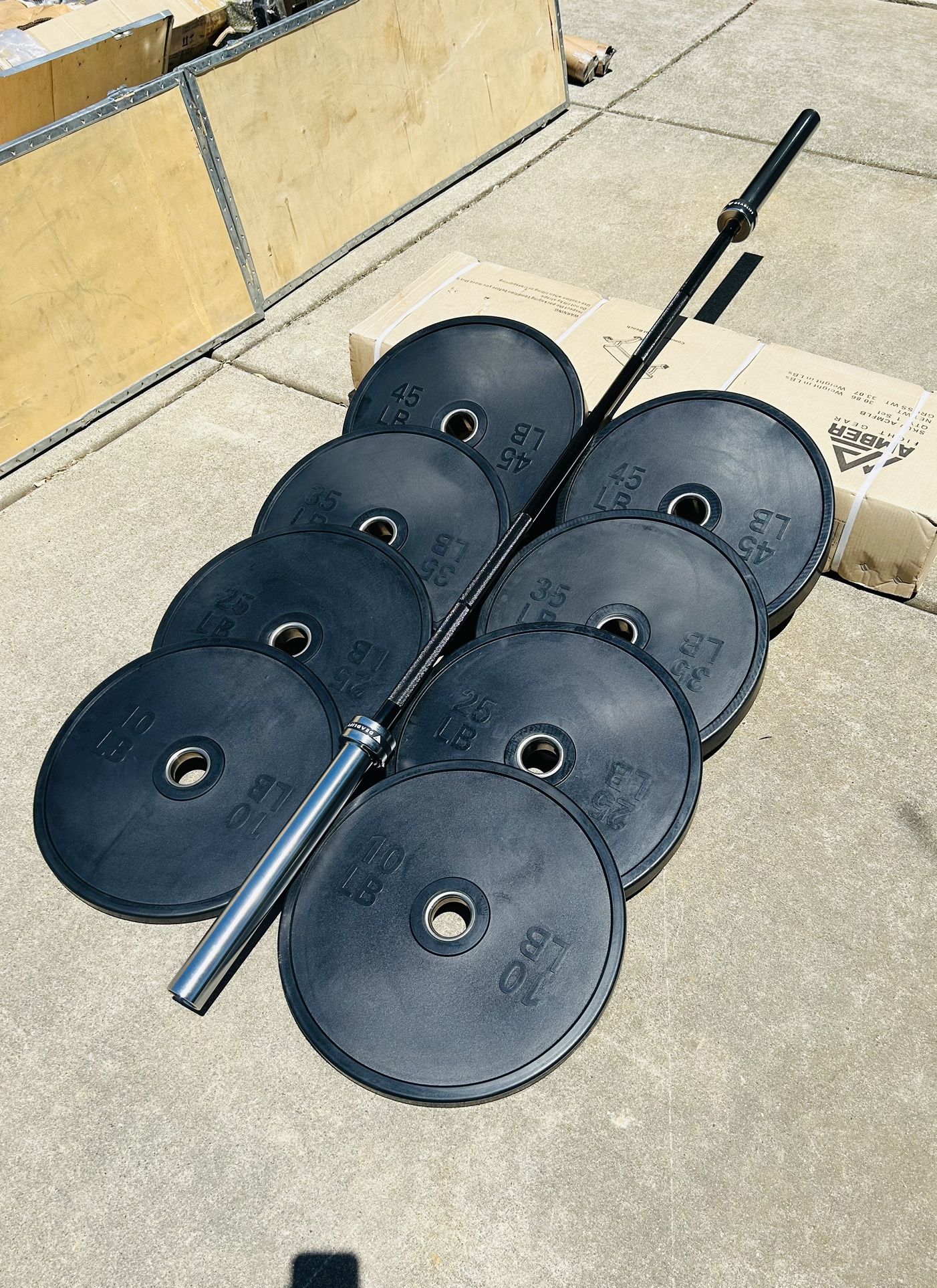 Brand New Bumper Plate Sets And Barbells