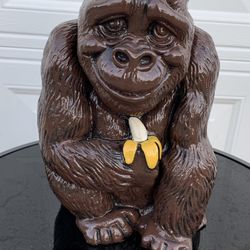 Gorilla Holding Banana Statue