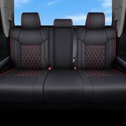 new Toyota Tundra Rear Seat Cover, Nappa Leather Truck Rear Seat Cover, 360° Full-Coverage Toyota Rear Seat Covers 2014-2021 CrewMax, Compatible with 