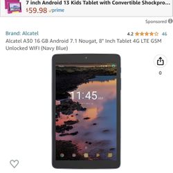 Alcatel A30 Android 8in Tablet 