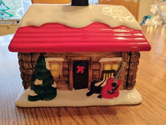 Ceramic Cabin Cookie Jar