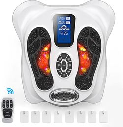 CRELIVER Foot Circulation Plus EMS & TENS Foot Nerve Muscle Massager, Electric Foot Stimulator Improves Circulation, Feet Legs Circulation Machine Rel