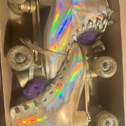 Like New Gold Roller Skates