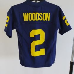 Charles Woodson Mitchell & Ness Michigan Jersey #2 Youth S (8) Embroidered Blue
