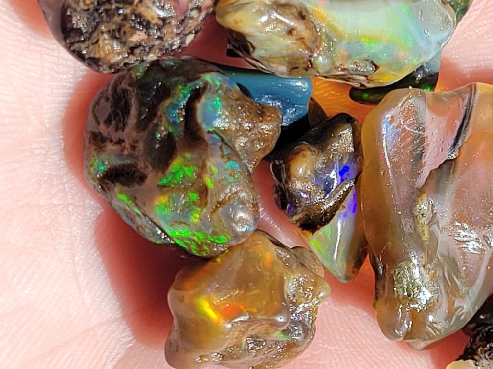 Black Ethiopian Fire Opal Crystals Lot Of 3pcs. 