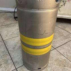 Vintage Yellow striped Heineken Mexico Beer Keg Will trade for bicycles 