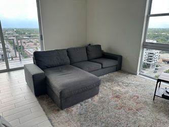 IKEA Kivik Dark Gray Sectional Sofa with Chaise