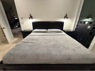 Bed frame and side table