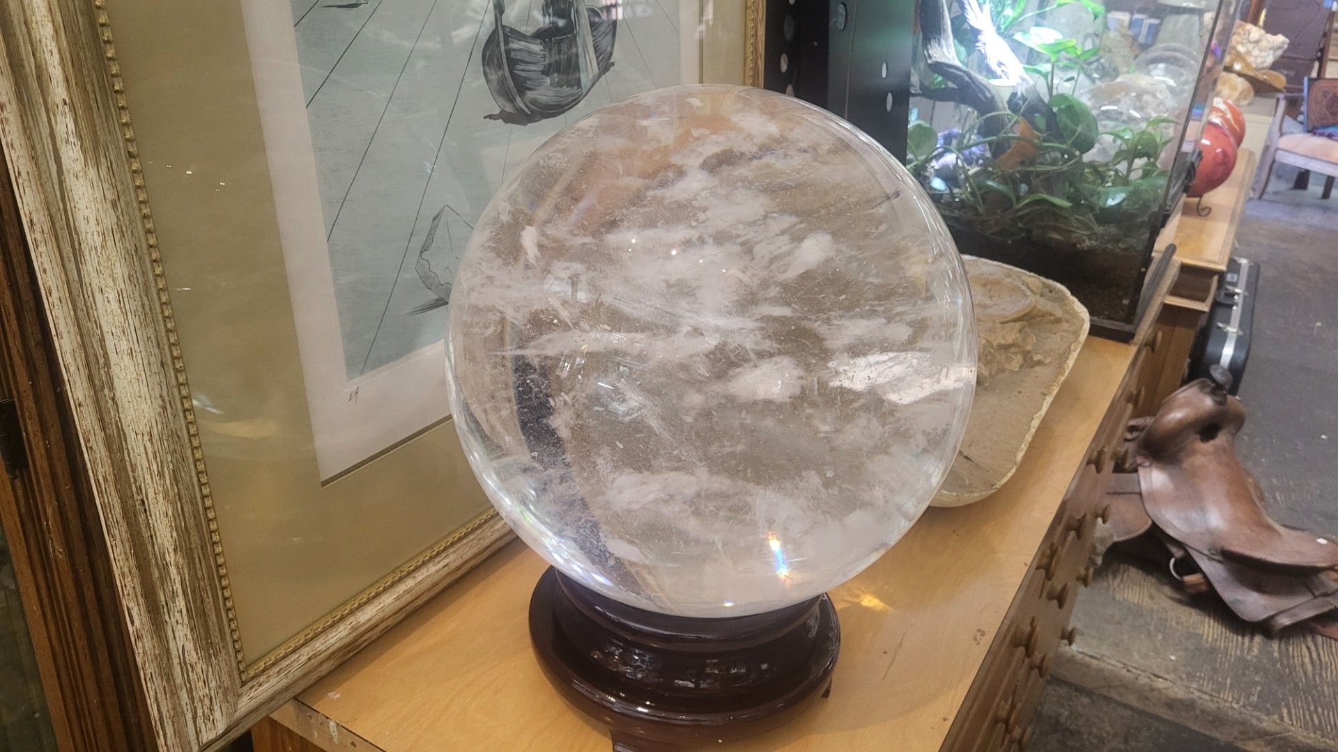 96lb. Clear white smelting stone sphere