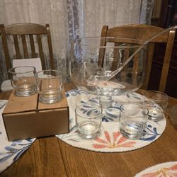 Princess House Punch Bowl W/ 11 Cups