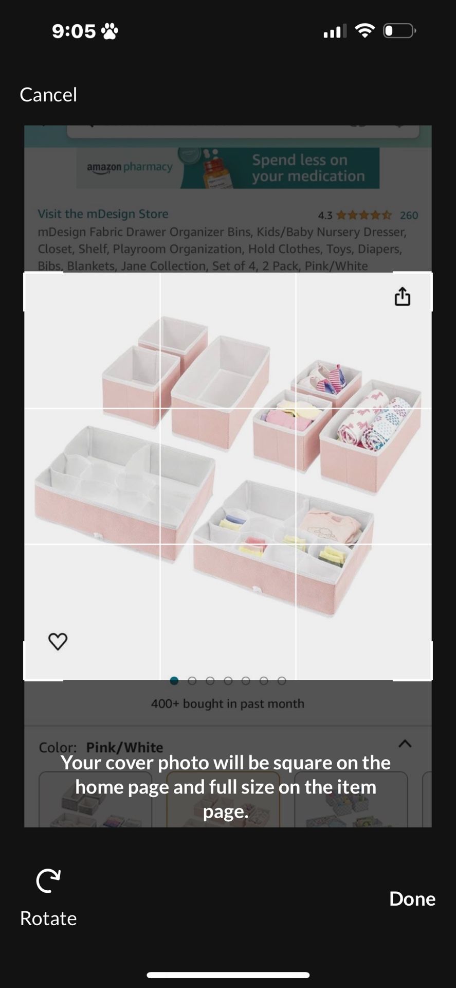 Brand New- still in original package. mDesign Fabric Drawer Organizer Bins, Kids/Baby Nursery Dresser, Closet, Shelf, Playroom Organization, Hold Clot