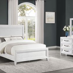 Distressed White Queen Bedroom Set 