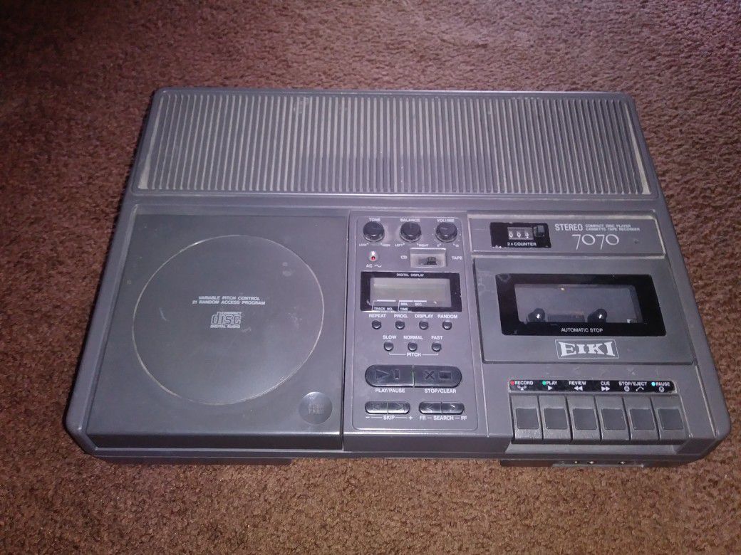 Very rare EIKI 7070 Cassette and cd player.Tested works perfect