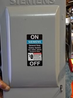 Siemens  General duty safety on/off switch 100a,240vac, 250vdc