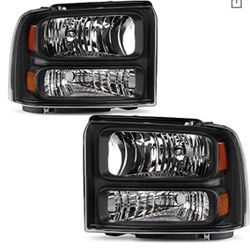 Brand New Black Housing Headlights 2005-2007 F350