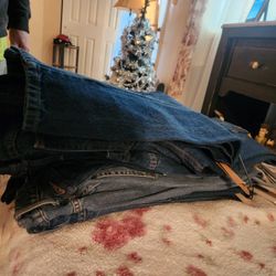 12 pair of L.L beans men jeans sizes in the ad