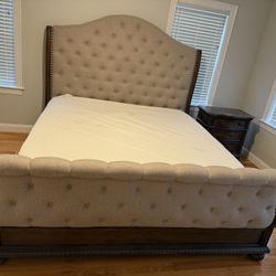 King bed, Vanity set with Ottoman and Nightstand