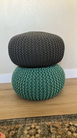 Knitted Pouf Ottomans