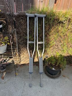 Adjustable Aluminum Underarm Crutches Pair