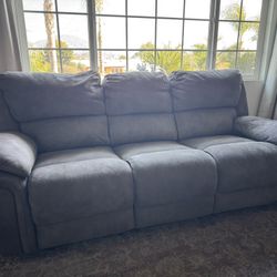 Grey Electric Recliner Couch 