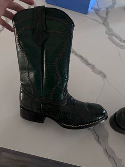Green authentic alligator cuadra boots