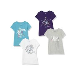 Four short-sleeved T-shirts for a 10-year-old girl.