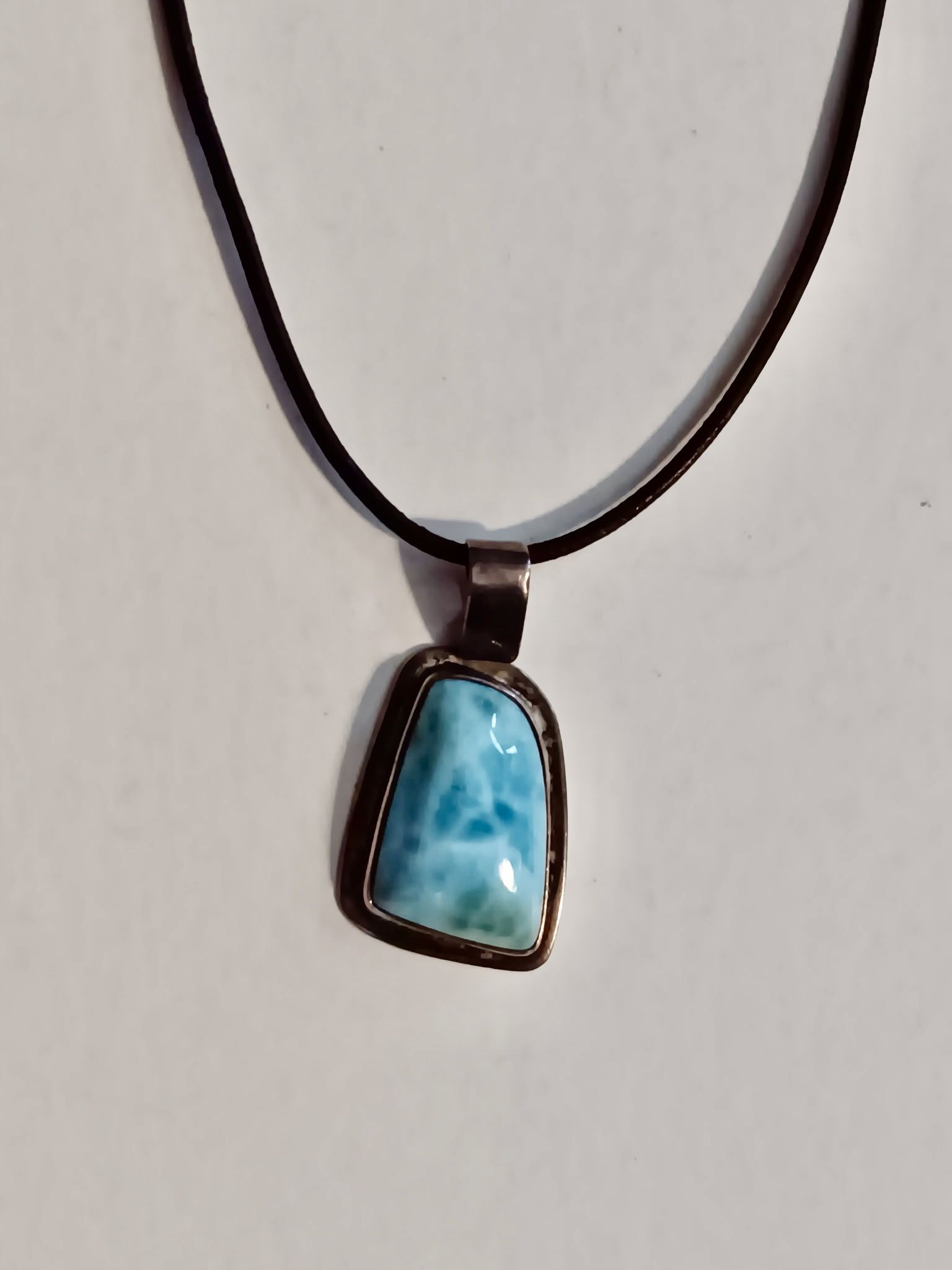 Vintage Jewelry. Sterling turquoise Necklace. 18 inch.