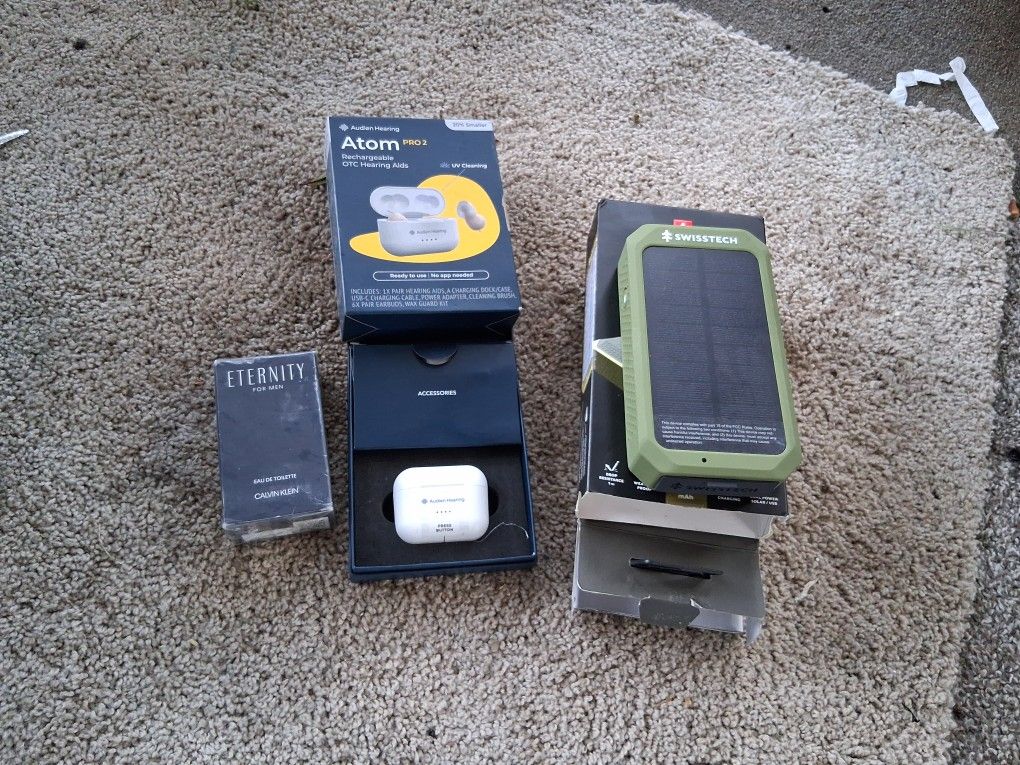 cologne ,charger and hearing aids