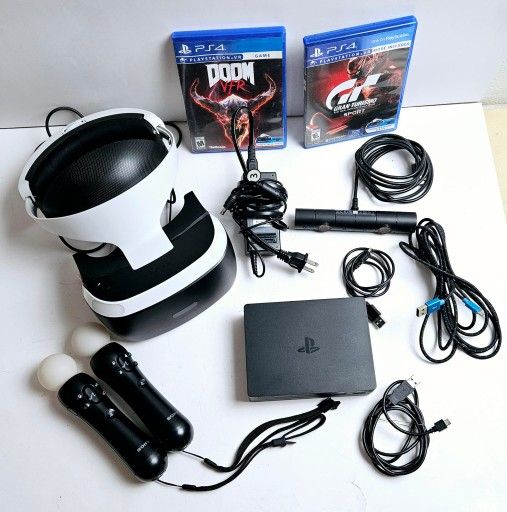 Sony PlayStation VR for PS4 PS VR PSVR CUH-ZVR2 Headset + 2 Controllers, 2 Games