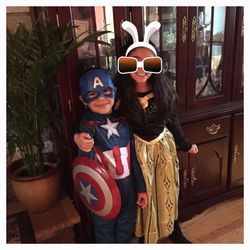 Anna costume and captain America