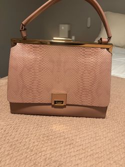 Dune London Pink Snakeskin Structured Handbag