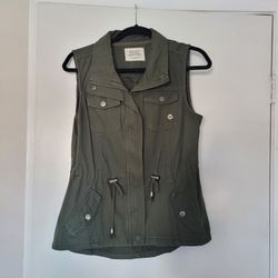 Ashley by 26 Green Floral Embroidered Vest
