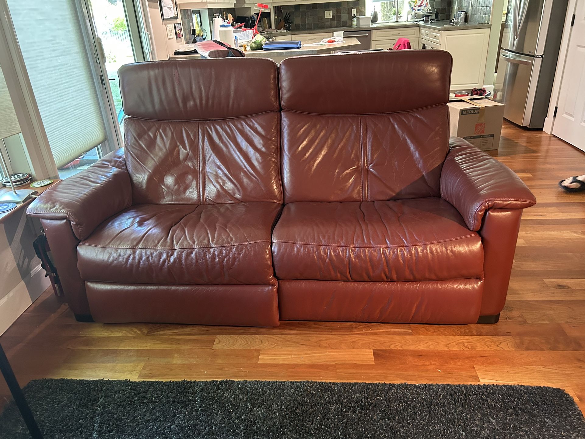Dania Leather Reclining Loveseat/Sofa