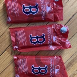 (3) Red Sox Rain Ponchos 